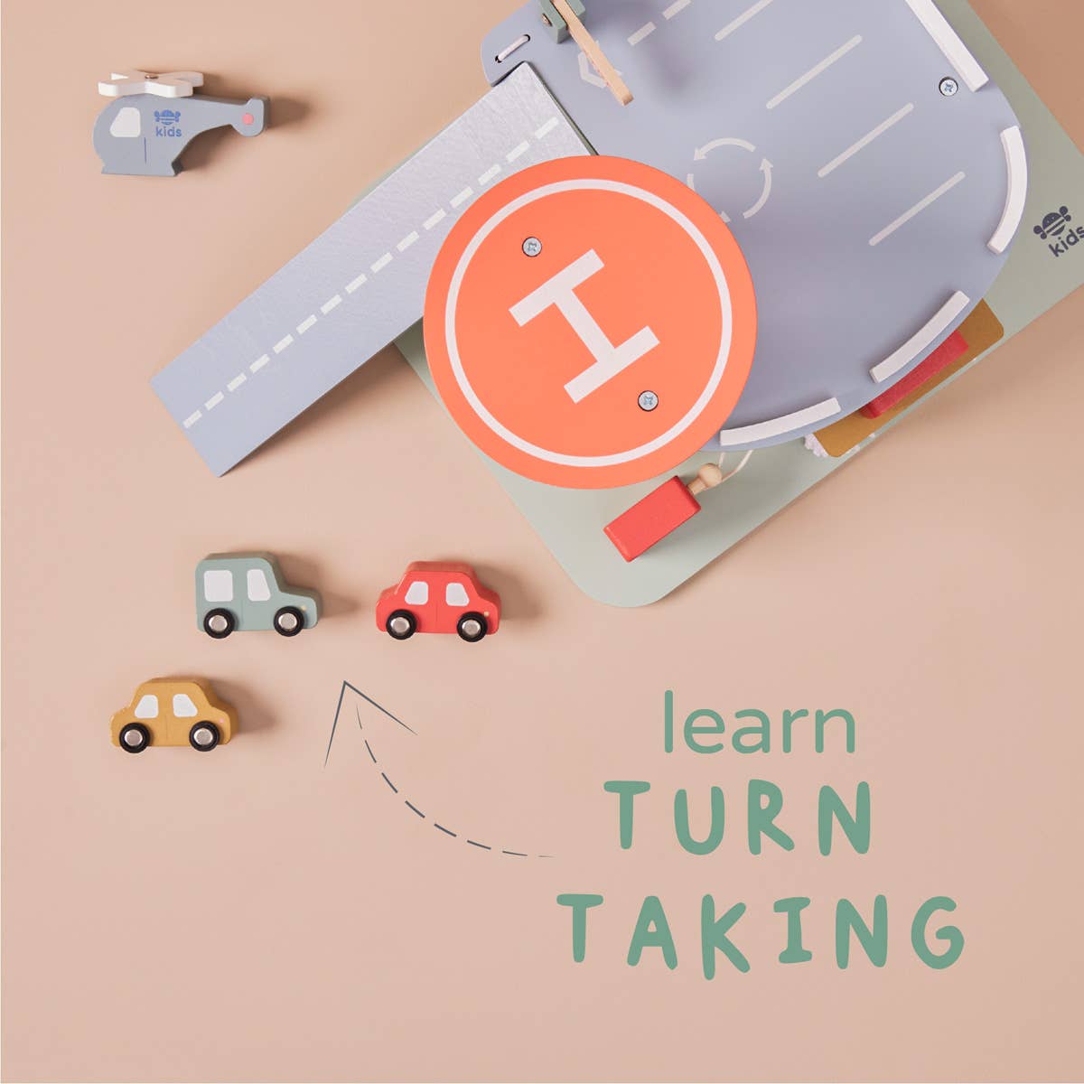 Wooden Children's Garage Toy Set