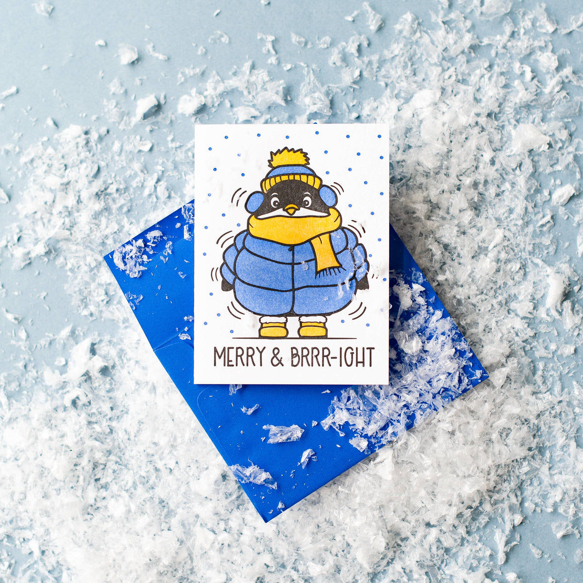 Penguin Greeting Card "Merry & Brrright"