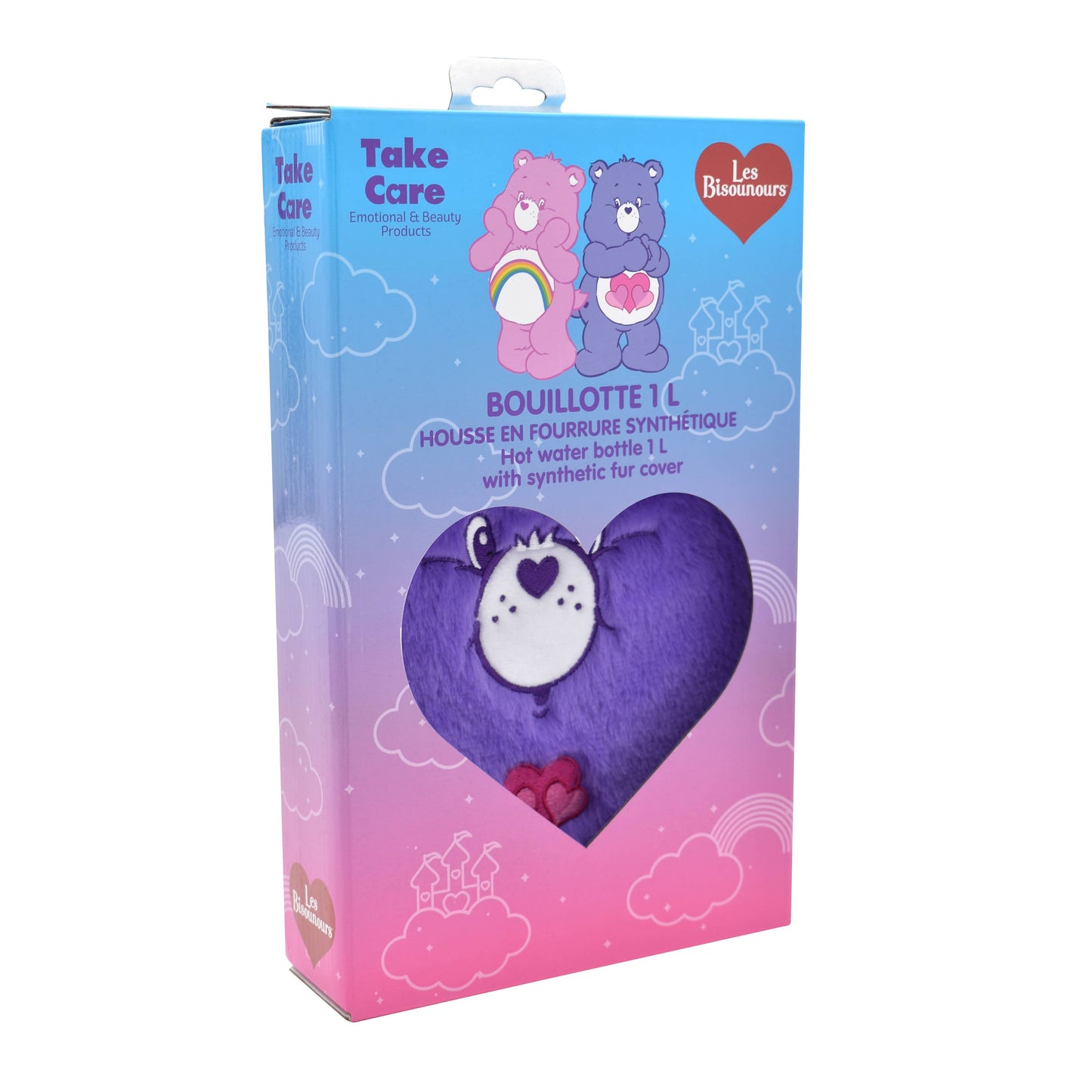 😍 Warmwaterkruik met hoes en Care Bears-print, warmwaterkruik voor warmtetherapie, warm water, rubber, koud, winter, kind, volwassene