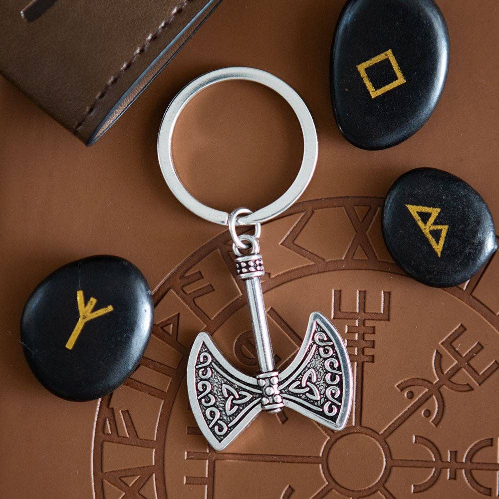 Viking strength and power axe keychain