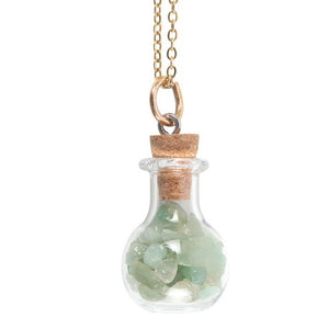 Groene Heks Aventurijn Toverdrank Fles Ketting