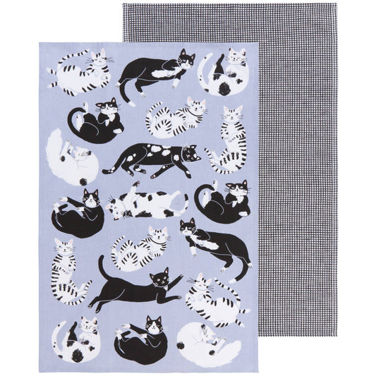 Set of 2 Meow &amp; Forever tea towels