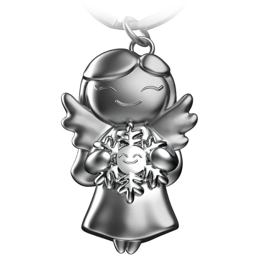 Guardian angel "star" keychain - lucky angel with snowflake - lucky angel charm