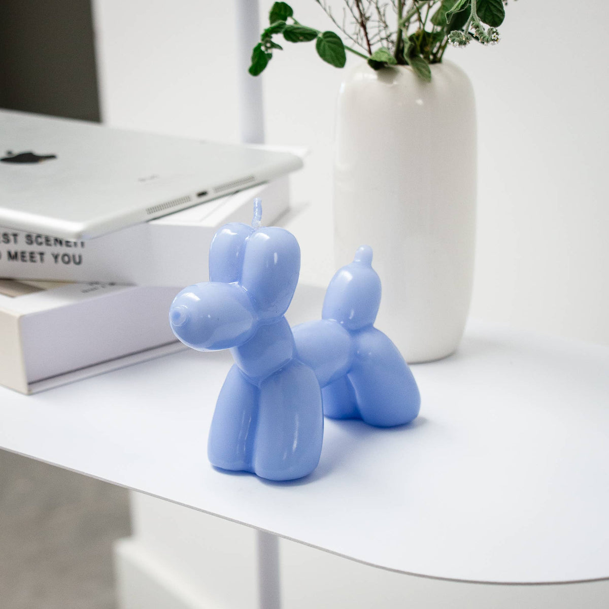 Blue Balloon Dog Candle