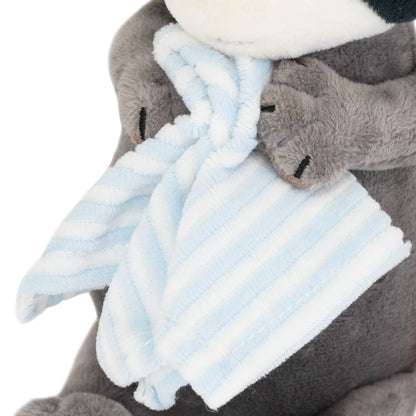 Peluche raton laveur Denny avec serviette de 15 cm
