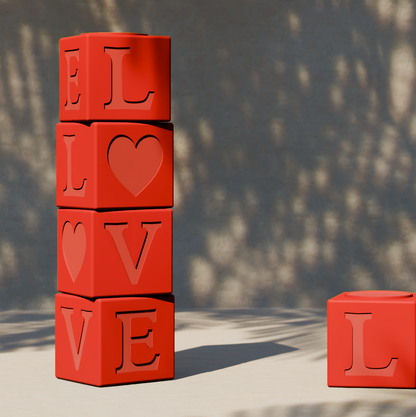 LOVE TOTEM – 4 Cubes Empilables