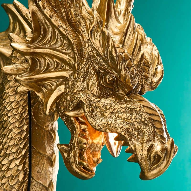 Dragon Drake wall light, gold, 66 x 27 x 41 cm