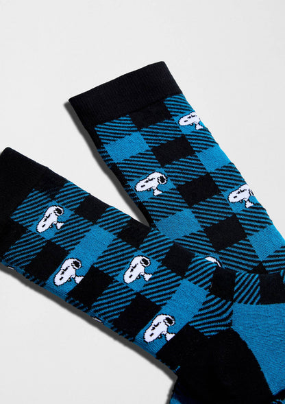 BeSnoopy Tartan bleu - Chaussettes 100 % coton biologique