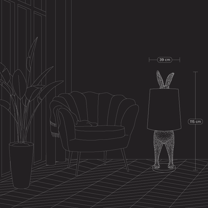 Lampadaire Hiding Rabbit®, Or/Noir, H.115 cm
