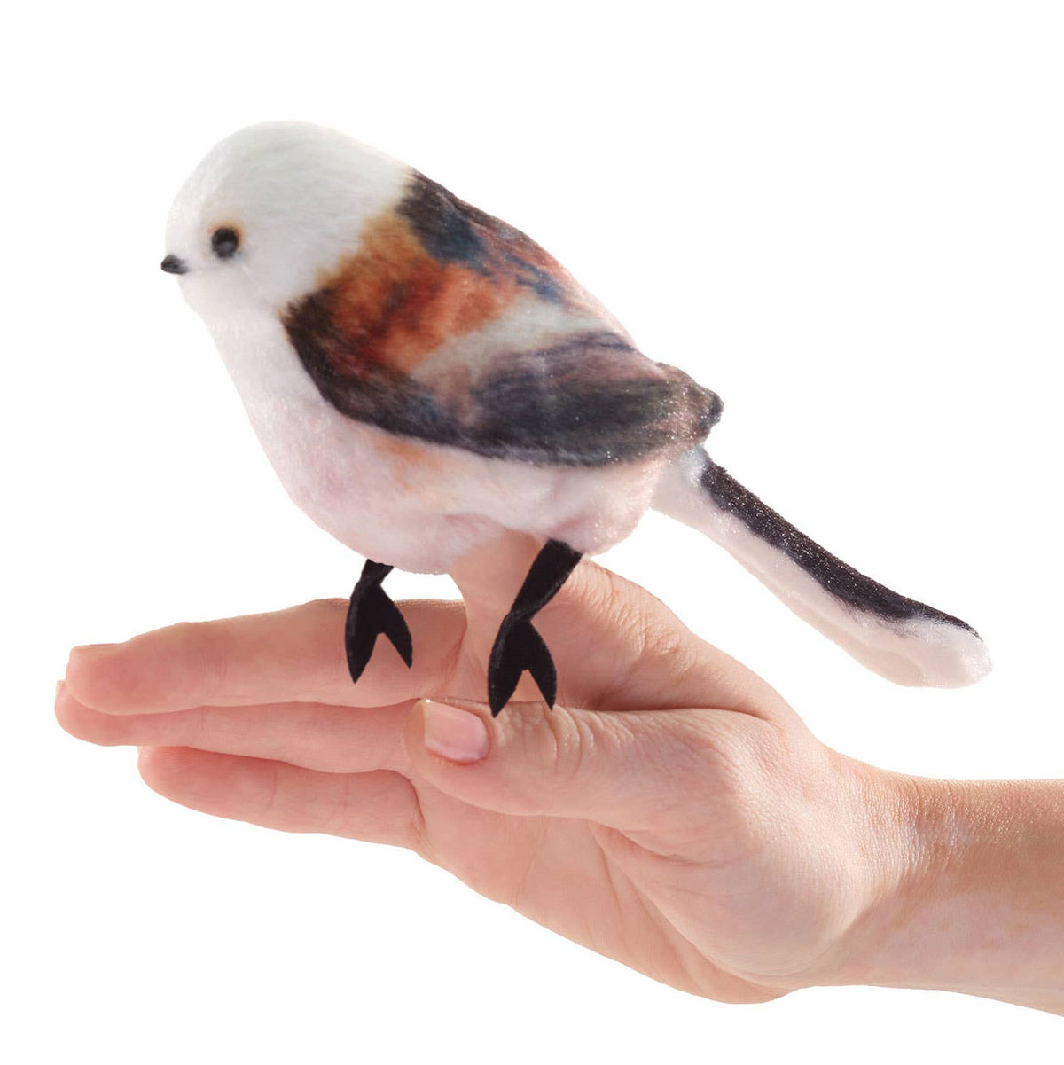 Long-tailed titmouse finger puppet