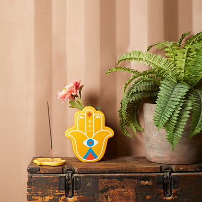 Vase, Lucky Hand, yellow, ceramic