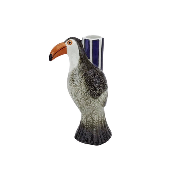Bougeoir - Toucan - Violet/Gris/Orange - 8,5x7x16cm