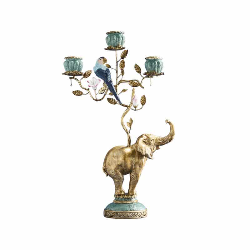 Gold elephant chandelier, poly/metal, 28 x 11 x 46.5 cm