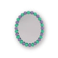 Ovale bubbelspiegel - Mint/Lila