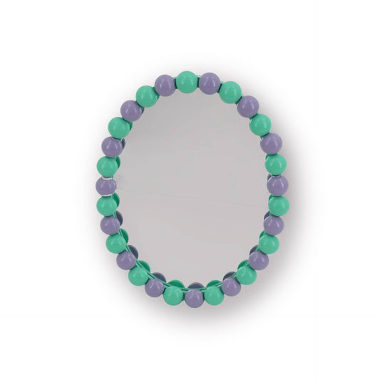 Ovale bubbelspiegel - Mint/Lila