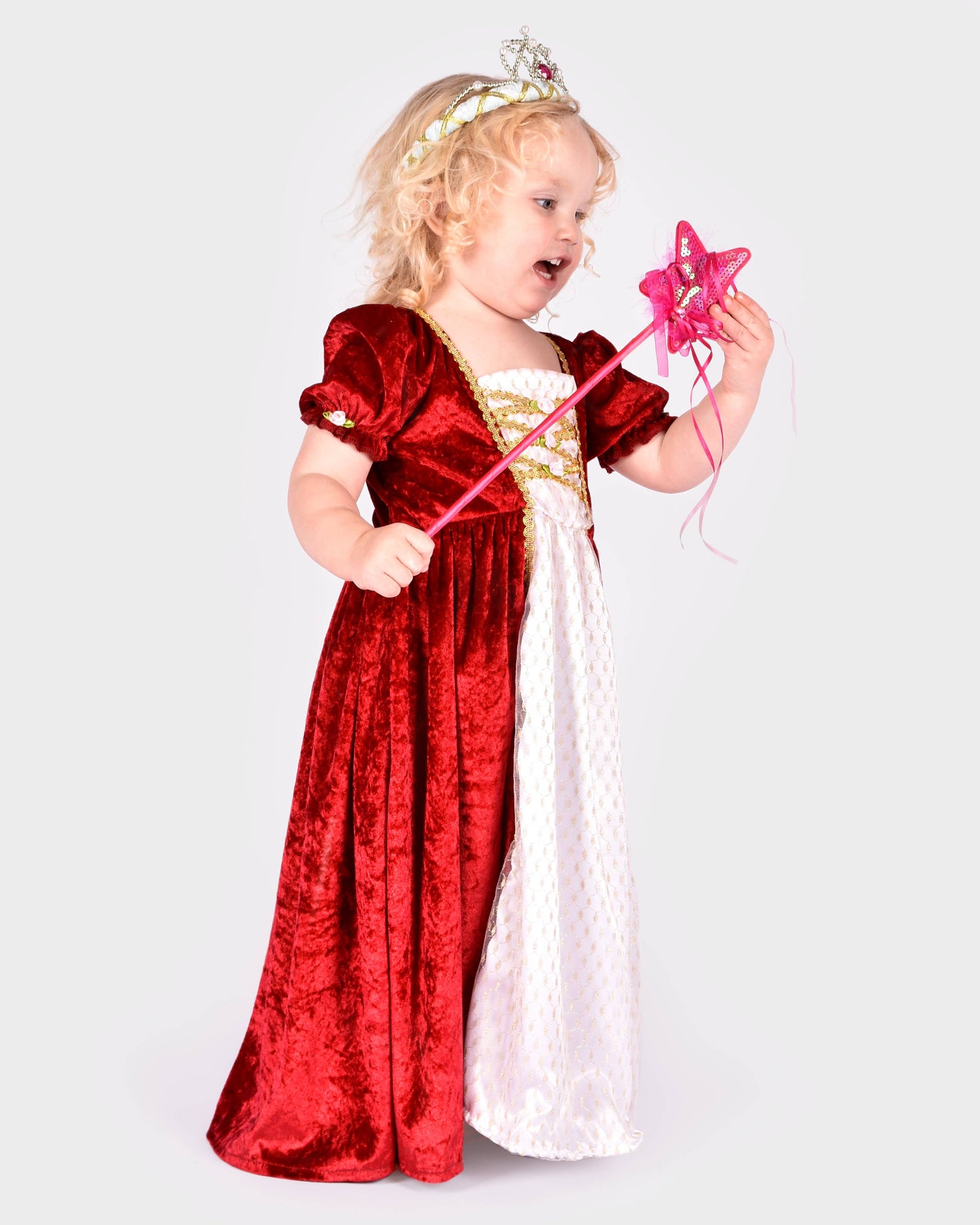 Princess dress in red velvet, size 110-116 cm (4-6 years)