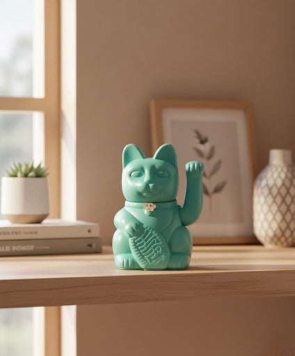 Chat Chanceux Bleu Aquamarine