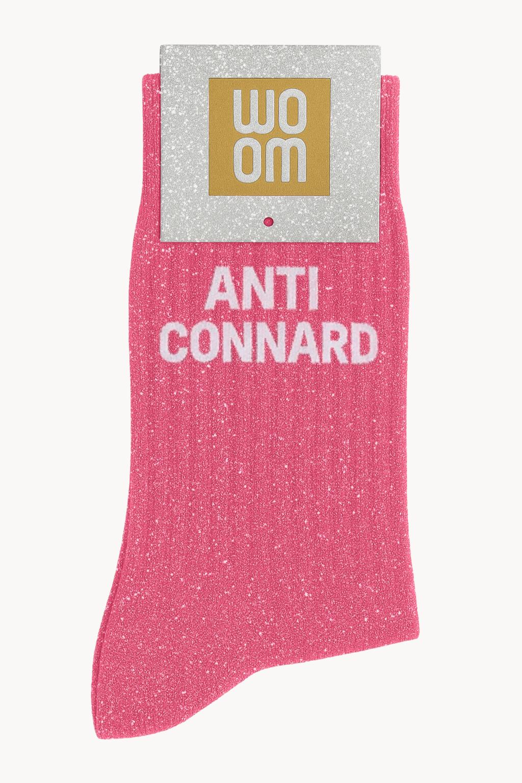 "Anti-Asshole" Message Glitter Socks - Bubblegum Pink