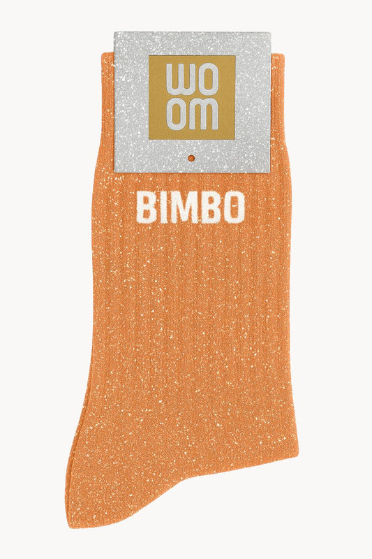 "Bimbo" Sequin Message Socks - Orange