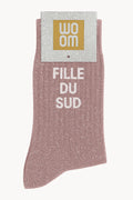 "Southern Girl" Sequin Socks - Rose Gold