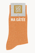 Chaussettes à Paillettes à Message "Ma Gâtée" - Orange