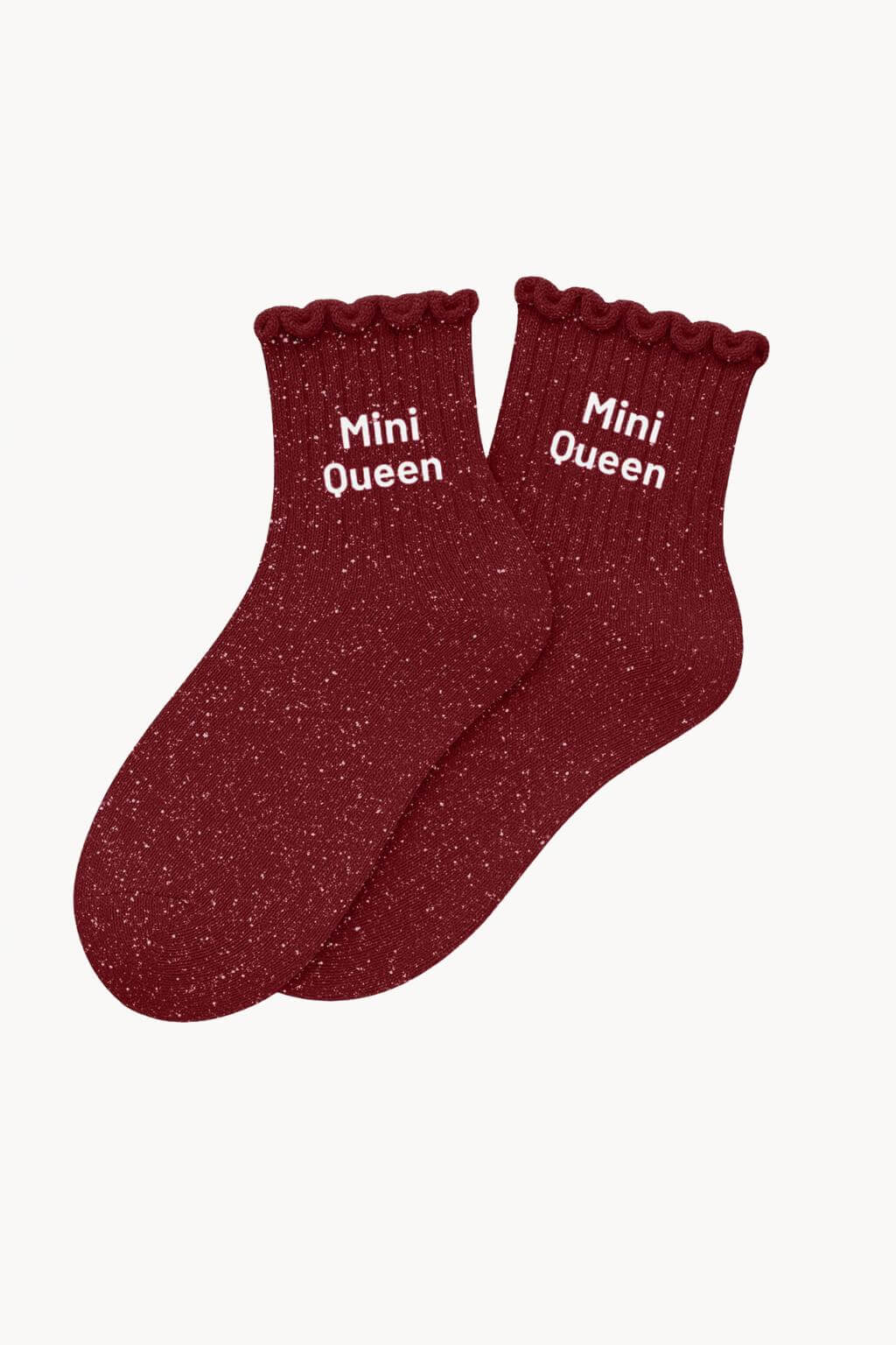 "Mini Queen" Sequin Kids Socks - Cherry Pop