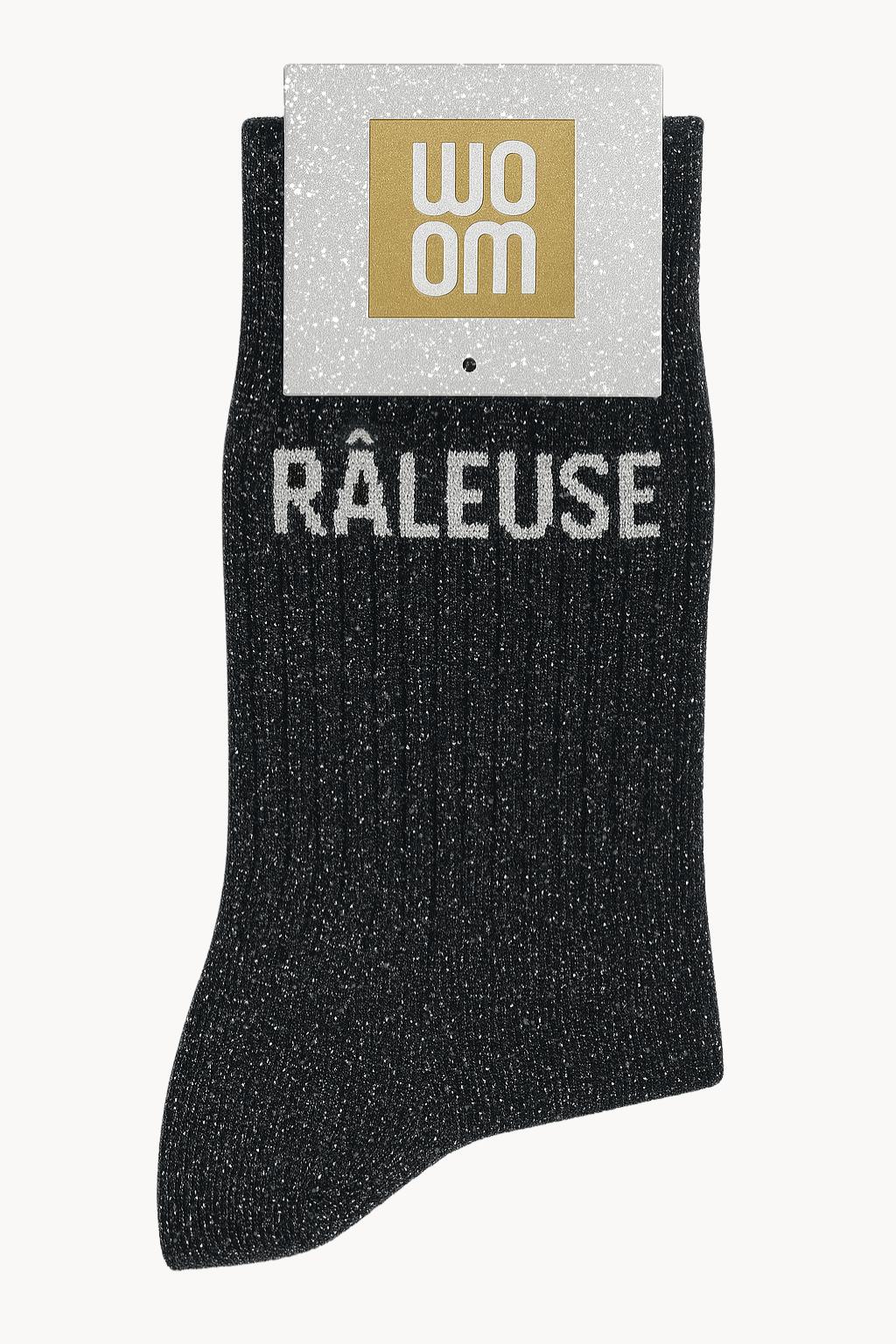 "Grumpy" Sequin Socks - Black