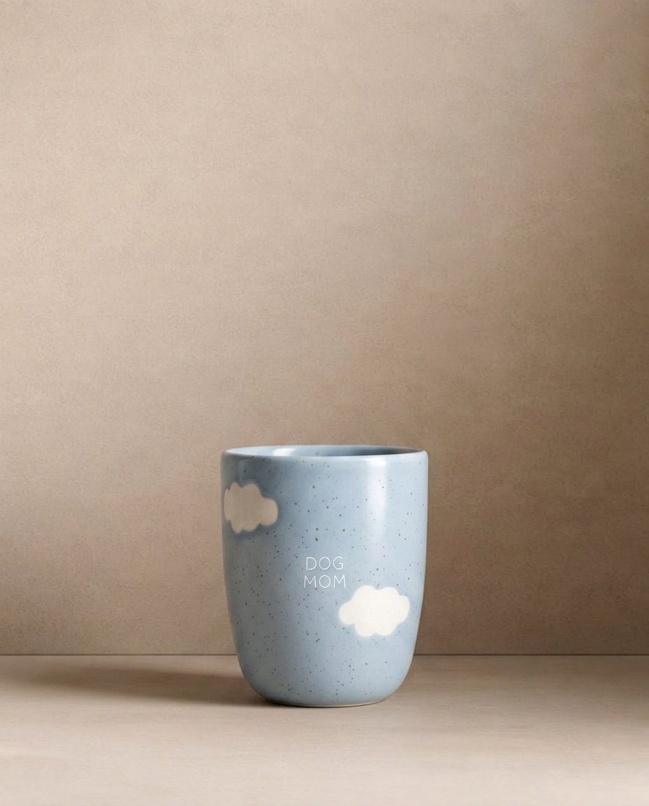 Cloud Medium Cup 220ml Dog Mom & Dad White 2 Pieces Set