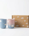 Duo de tasses Cloud Mix Sunset – 220 ml – Maman & Papa chien – Blanc