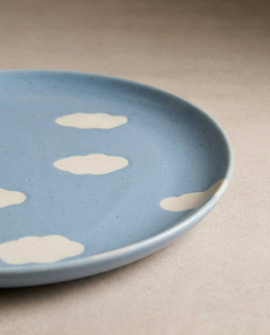 Cloud Assiette à salade en grès – 22 cm