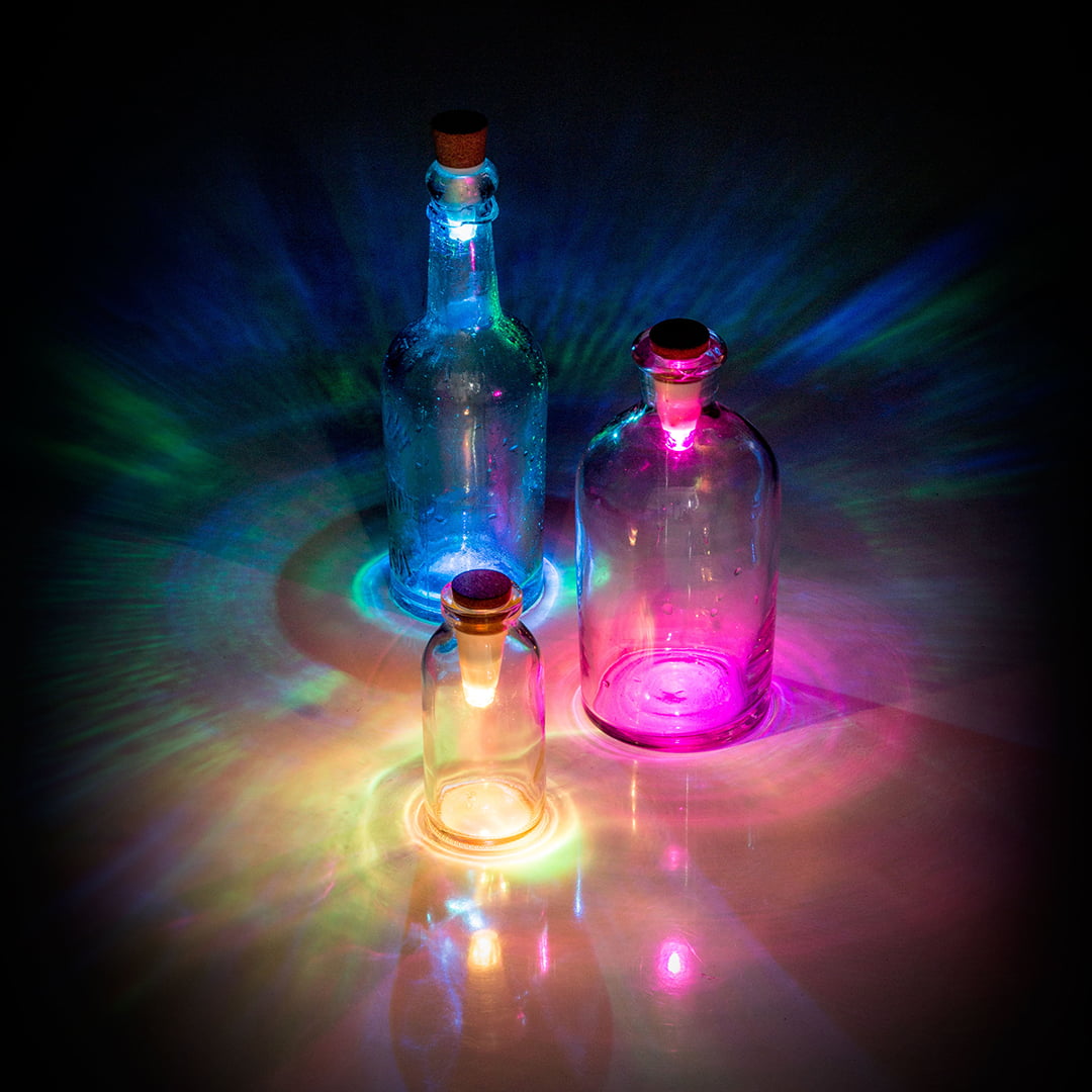 Bouteille lumineuse multicolore