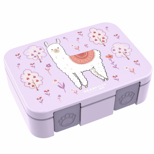 Lunchbox with compartments, lightweight & leak-proof - Llama purple