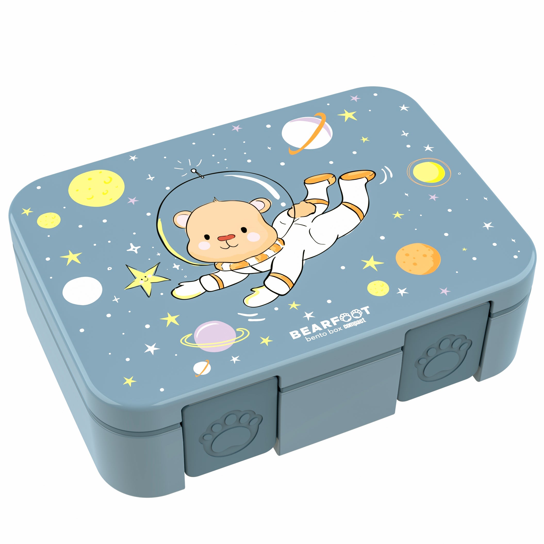 Compartmentalized lunch box, lightweight & leak-proof - Blue bear
