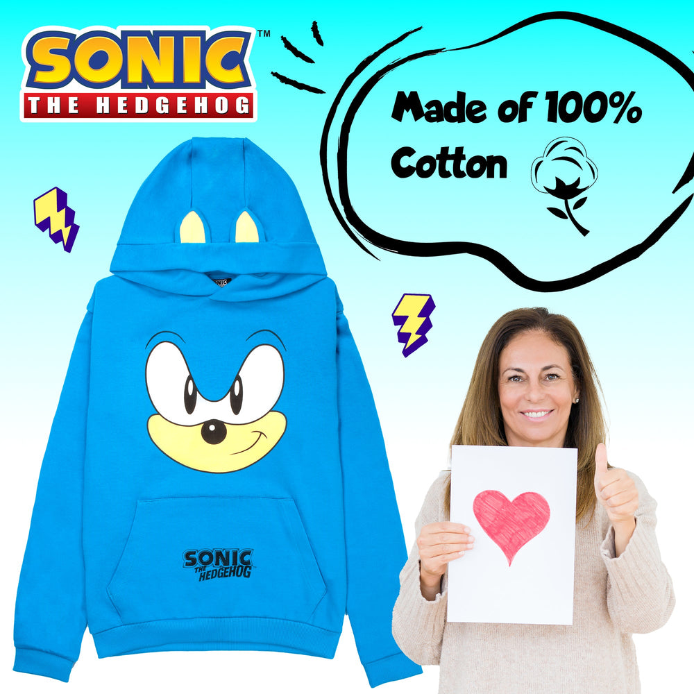 Sweat à capuche Sonic – THE HEDGEHOG Boys – 100% Cotton Hooded
