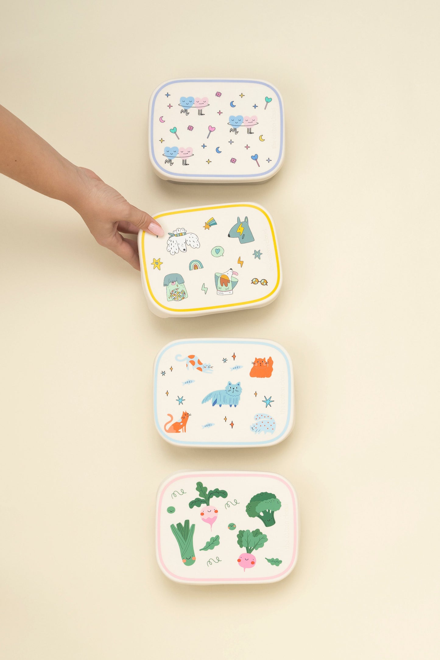 Dancing Hearts Stainless Steel Lunch Box with Removable Compartments
