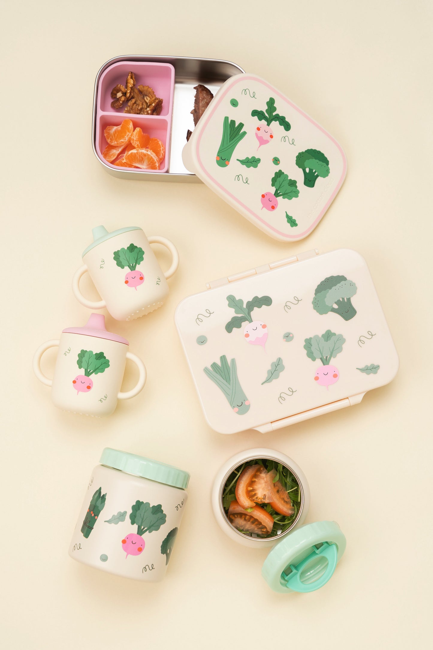 Veggie Pals Stainless Steel Lunch Box with Removable Compartments