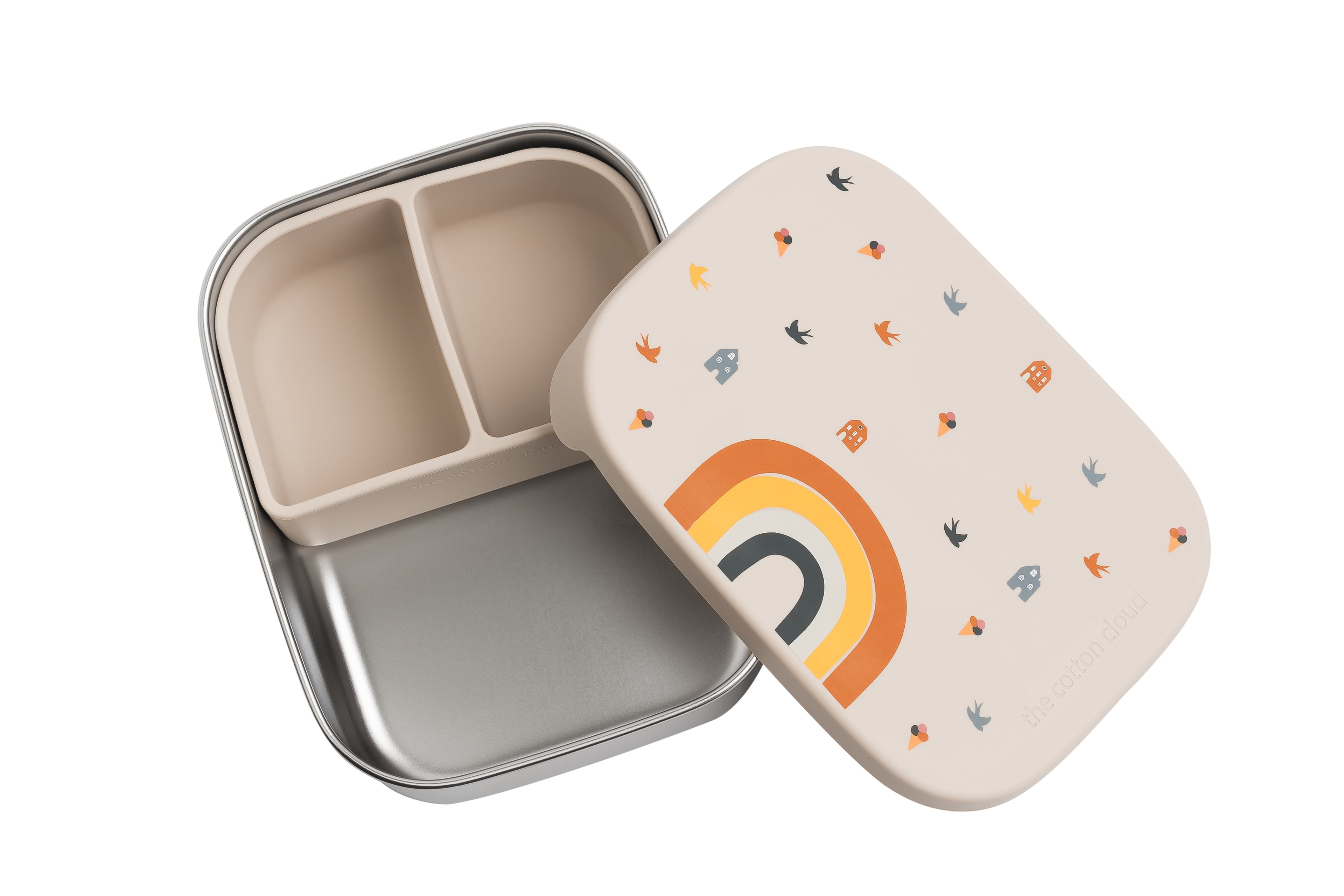 Rainbow Stainless Steel Lunchbox with Removable Compartments