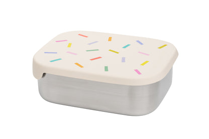 Brotdose aus Edelstahl Confetti mit herausnehmbaren Fächern