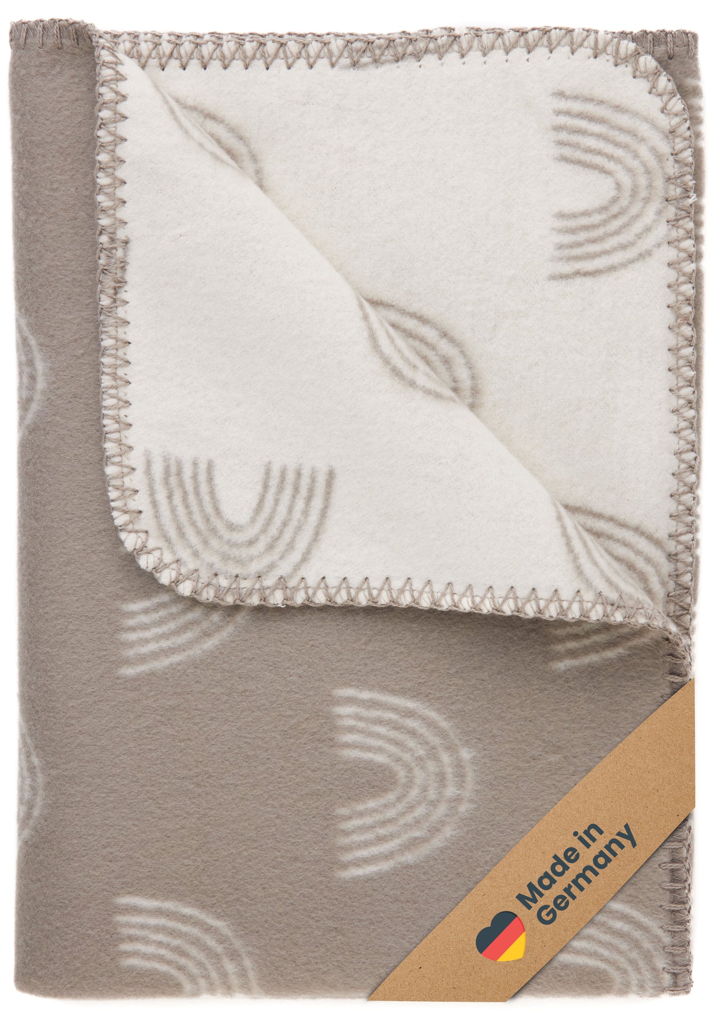 Organic Cotton Baby Blanket, Made in Germany, Rainbow - brown
