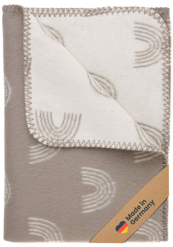 Organic Cotton Baby Blanket, Made in Germany, Rainbow - brown