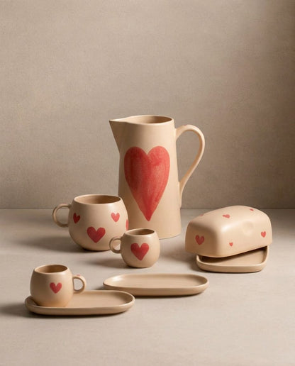 Cozy Hearts Coffee For Two Stoneware Limited Edition