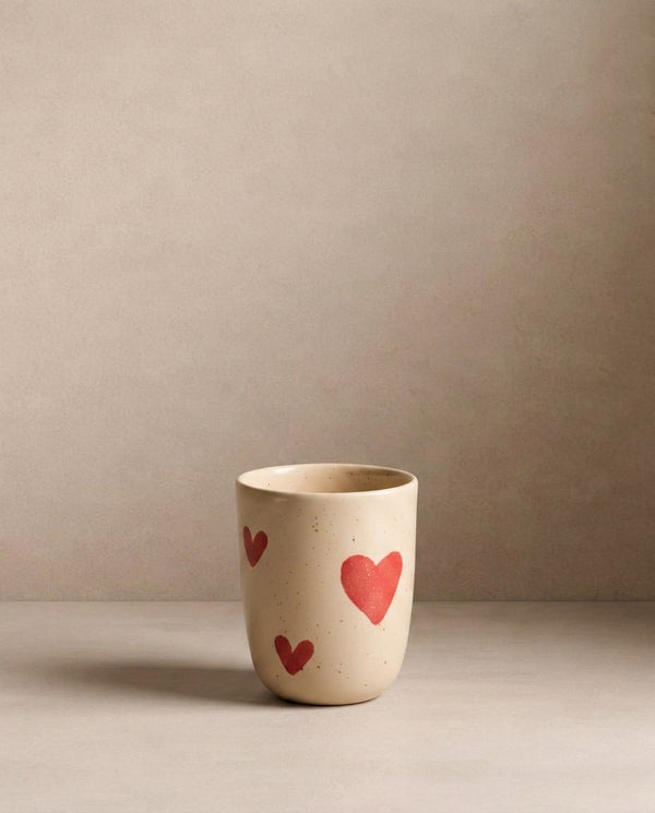 Cozy Hearts Stoneware Medium Cup 220ml 2 Piece Set