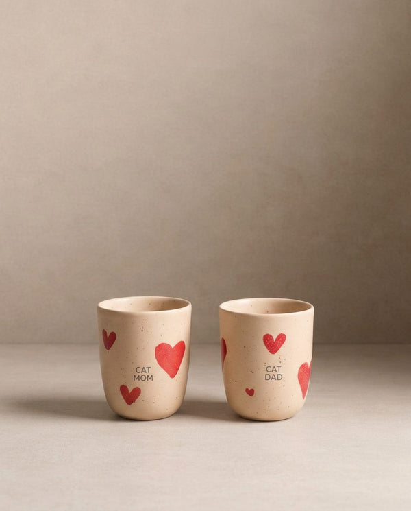 Cozy Hearts Stoneware Medium Cup 220ml 2 Piece Set