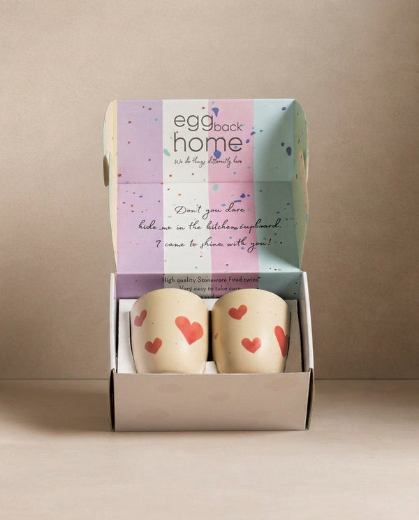 Cozy Hearts Stoneware Medium Cup 220ml 2 Piece Set