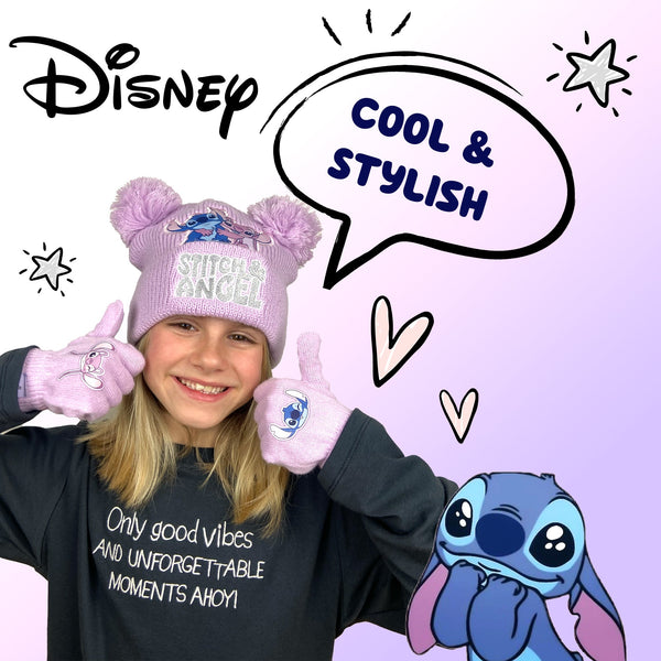 Ensemble bonnet et gants – Disney Lilo & Stitch Winter Set for Girls