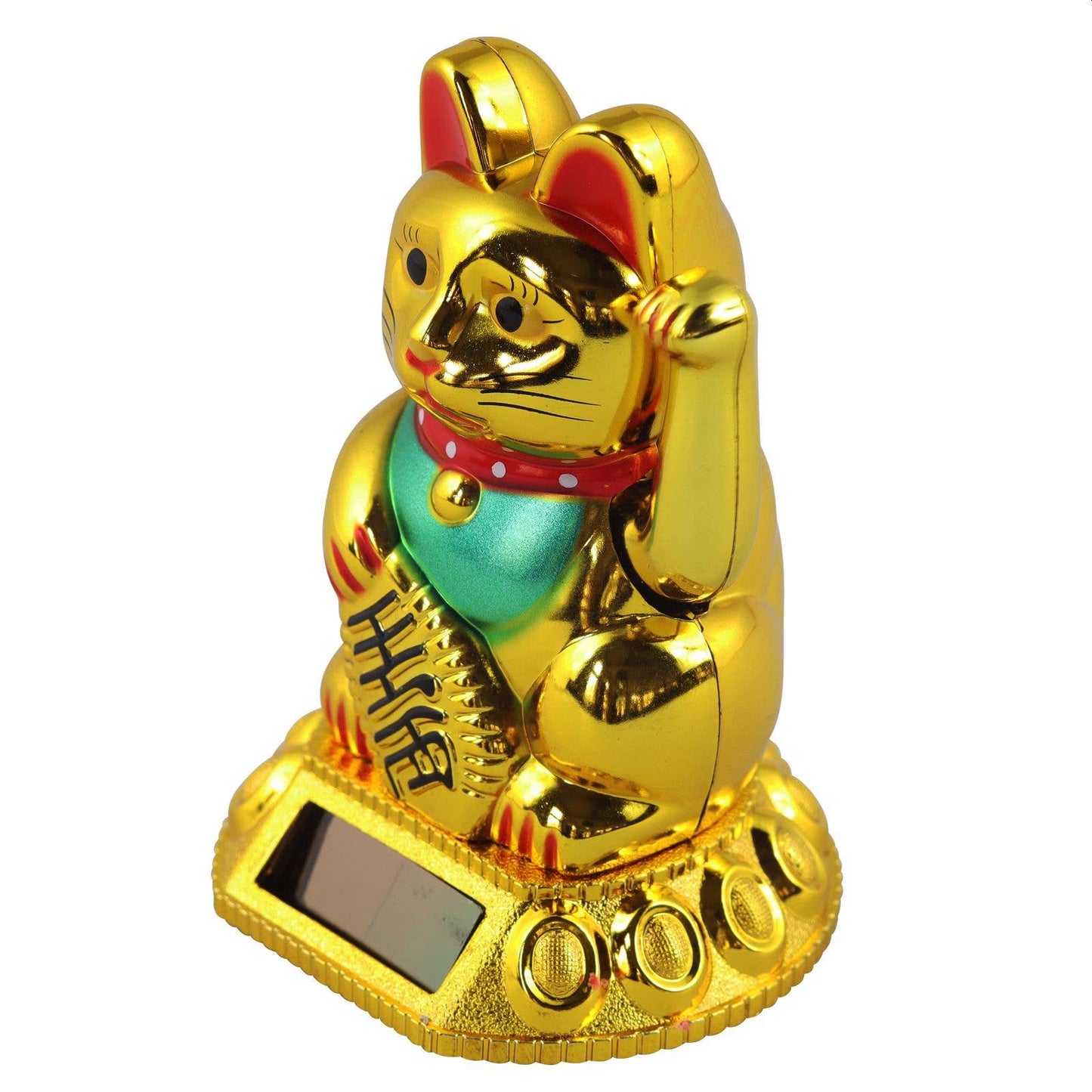 Golden solar lucky cat 8cm