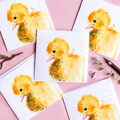 Watercolor Duckling Greeting Card