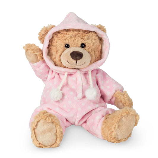 Peluche ours en pyjama rose