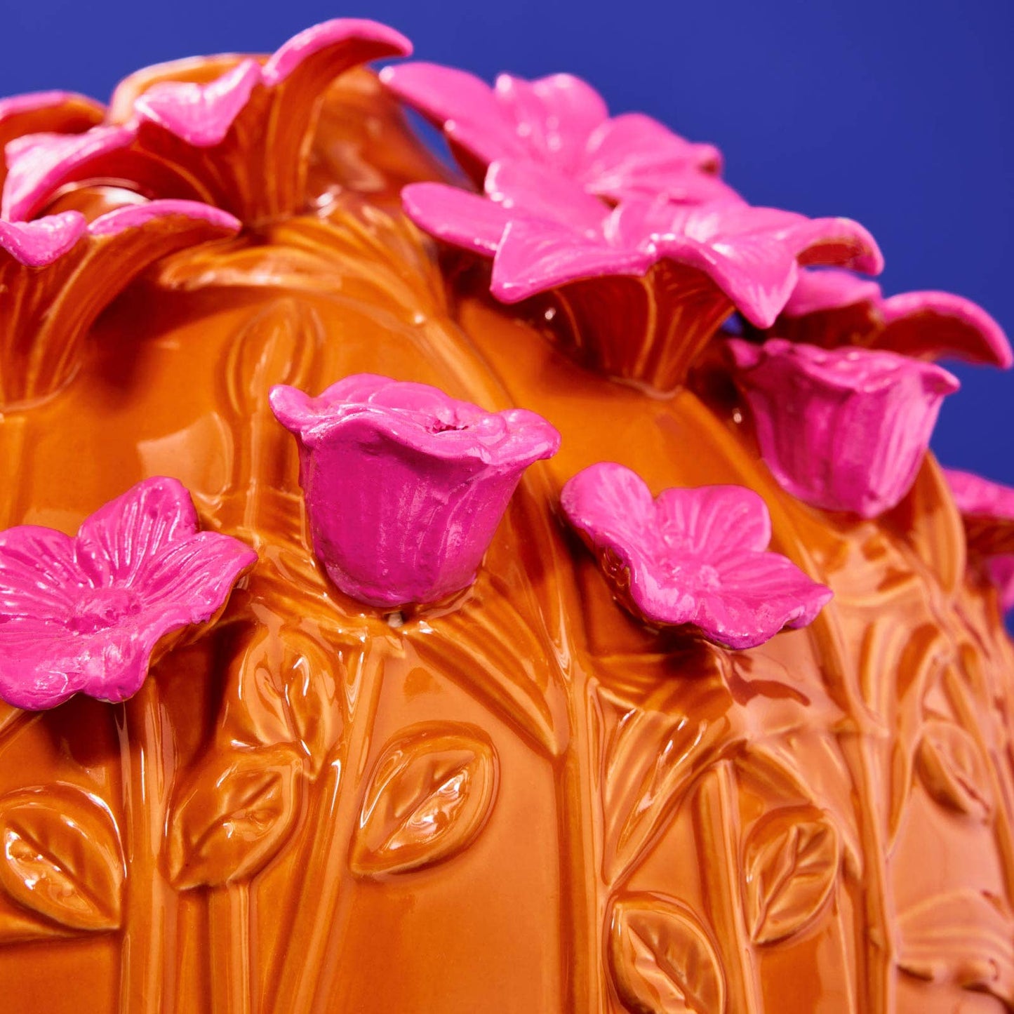 Verano Vase, Orange/Pink Stoneware, 34 x 29.5 cm