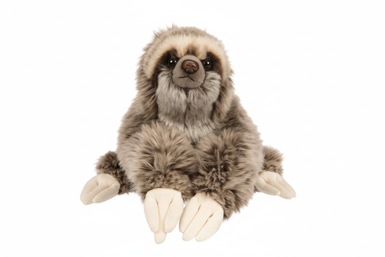 Sloth plush toy with Velcro